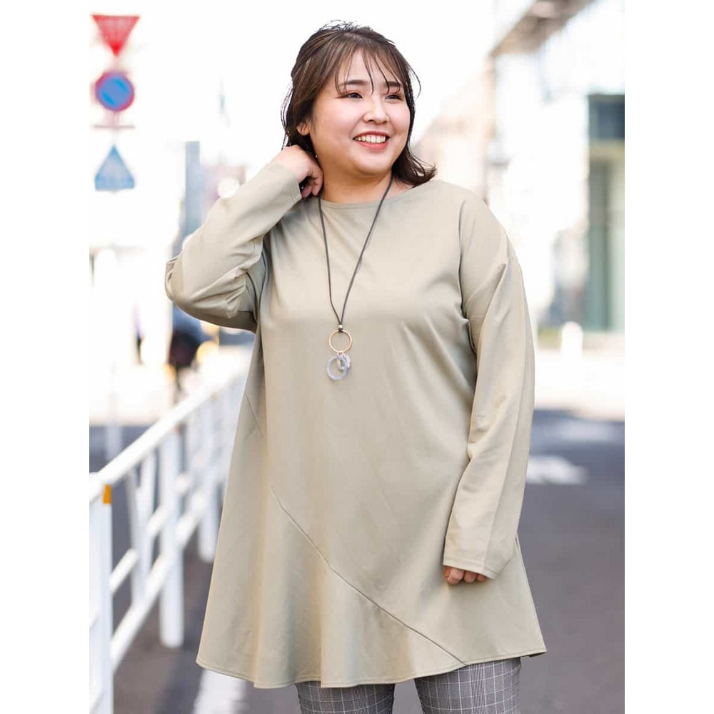 大きいサイズ】ポンチイレヘムチュニック OLECM-04070｜【アリノマ