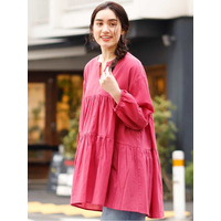 【大きいサイズ/洗える】ティアードコットンチュニック