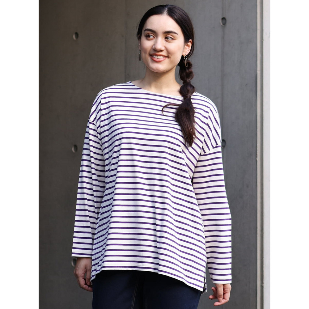 【美品】ノコオ−ノ ボーダージャケット白黒 　　　サイズ42 ジャケット レディース ボーダー ノーカラー 30代 40代 50代