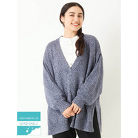 【大きいサイズ】深Vネックニットチュニック