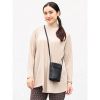 【大きいサイズ】リブハイネックチュニック