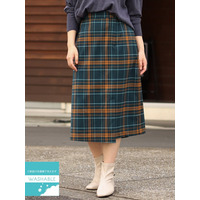 【大きいサイズ】チェック柄ラップ風スカート