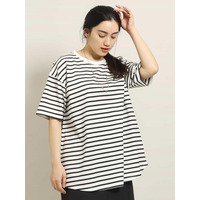 【大きいサイズ/a.v.v×eur3】ボーダーTシャツ