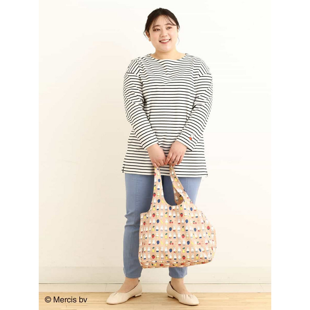 【miffy×eur3】【大きいサイズ】ミッフィー刺繍ボーダーTシャツ18