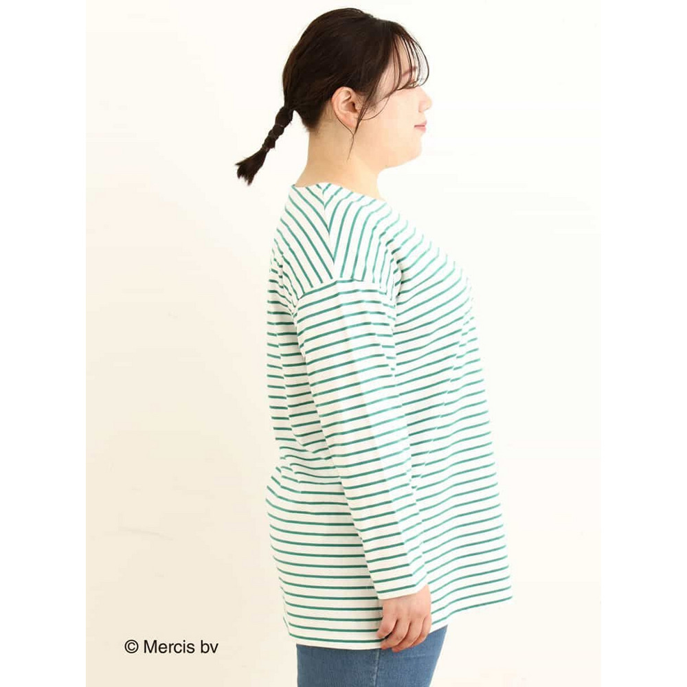 【miffy×eur3】【大きいサイズ】ミッフィー刺繍ボーダーTシャツ2