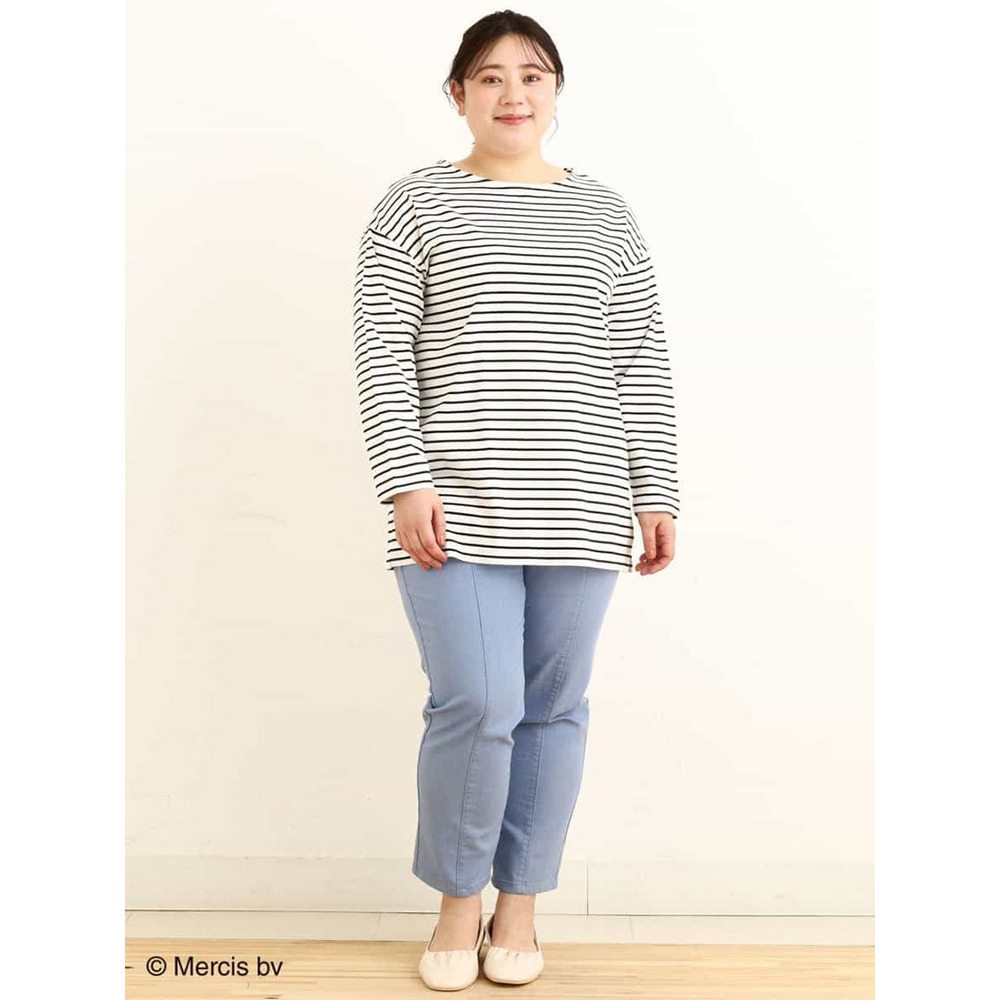 【miffy×eur3】【大きいサイズ】ミッフィー刺繍ボーダーTシャツ20