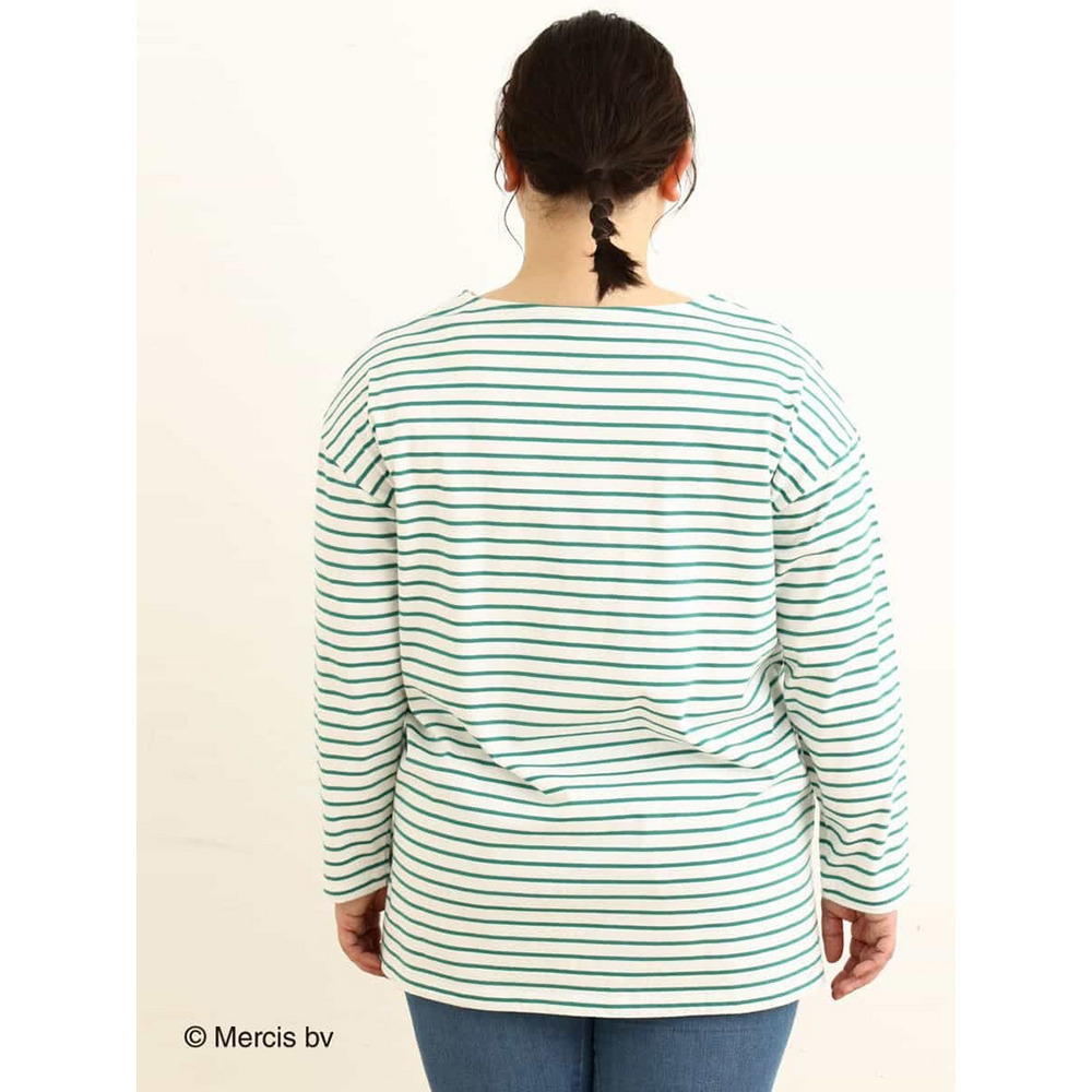 【miffy×eur3】【大きいサイズ】ミッフィー刺繍ボーダーTシャツ3