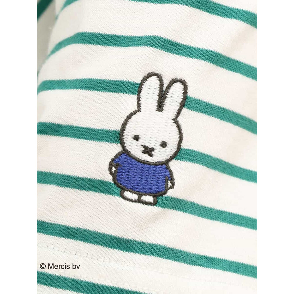 【miffy×eur3】【大きいサイズ】ミッフィー刺繍ボーダーTシャツ6