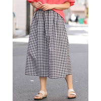 【大きいサイズ】ギンガムチェックフレアースカート