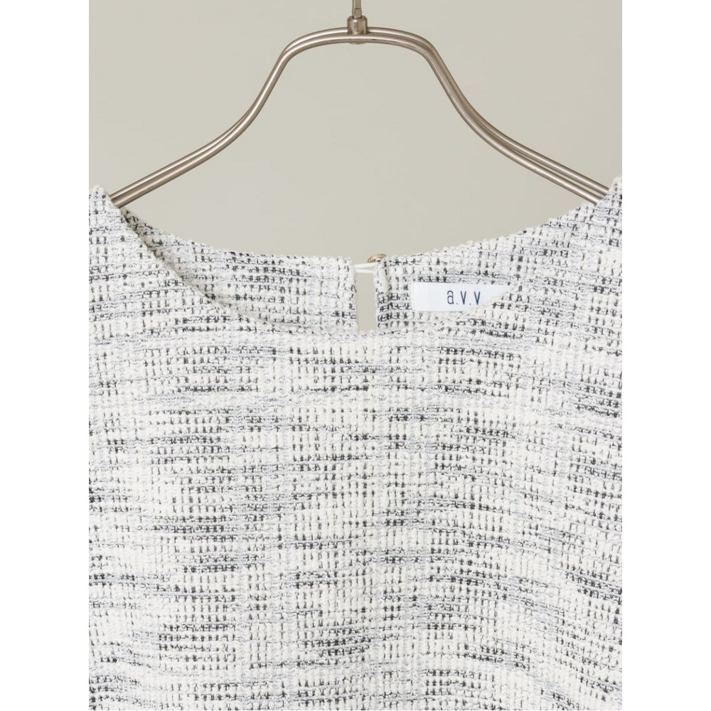 【大きいサイズ/a.v.v×eur3】ツイードギャザースリーブトップス15