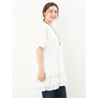 【大きいサイズ/a.v.v×eur3】イレヘムサテンチュニック