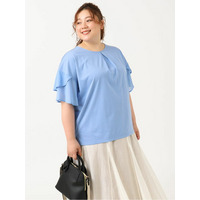 【大きいサイズ/a.v.v×eur3】シフォンケープカットソー