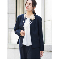 【大きいサイズ/B-move JK】ノーカラーツイードジャケット