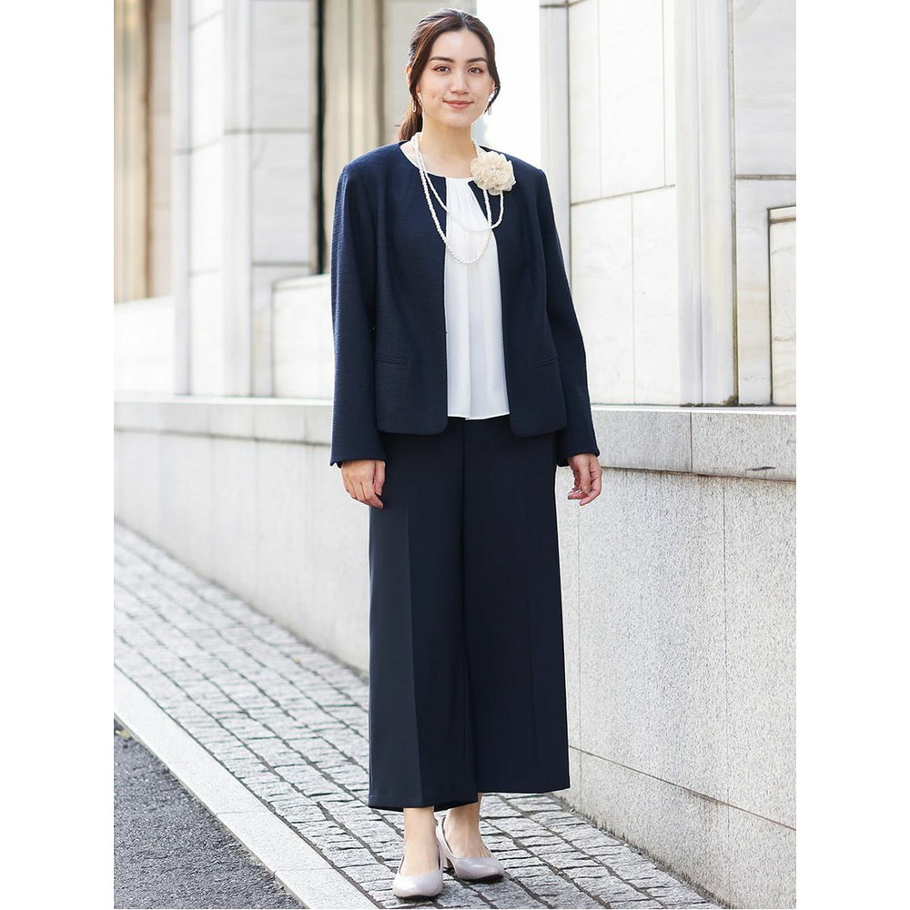 【大きいサイズ/B-move JK】ノーカラーツイードジャケット22