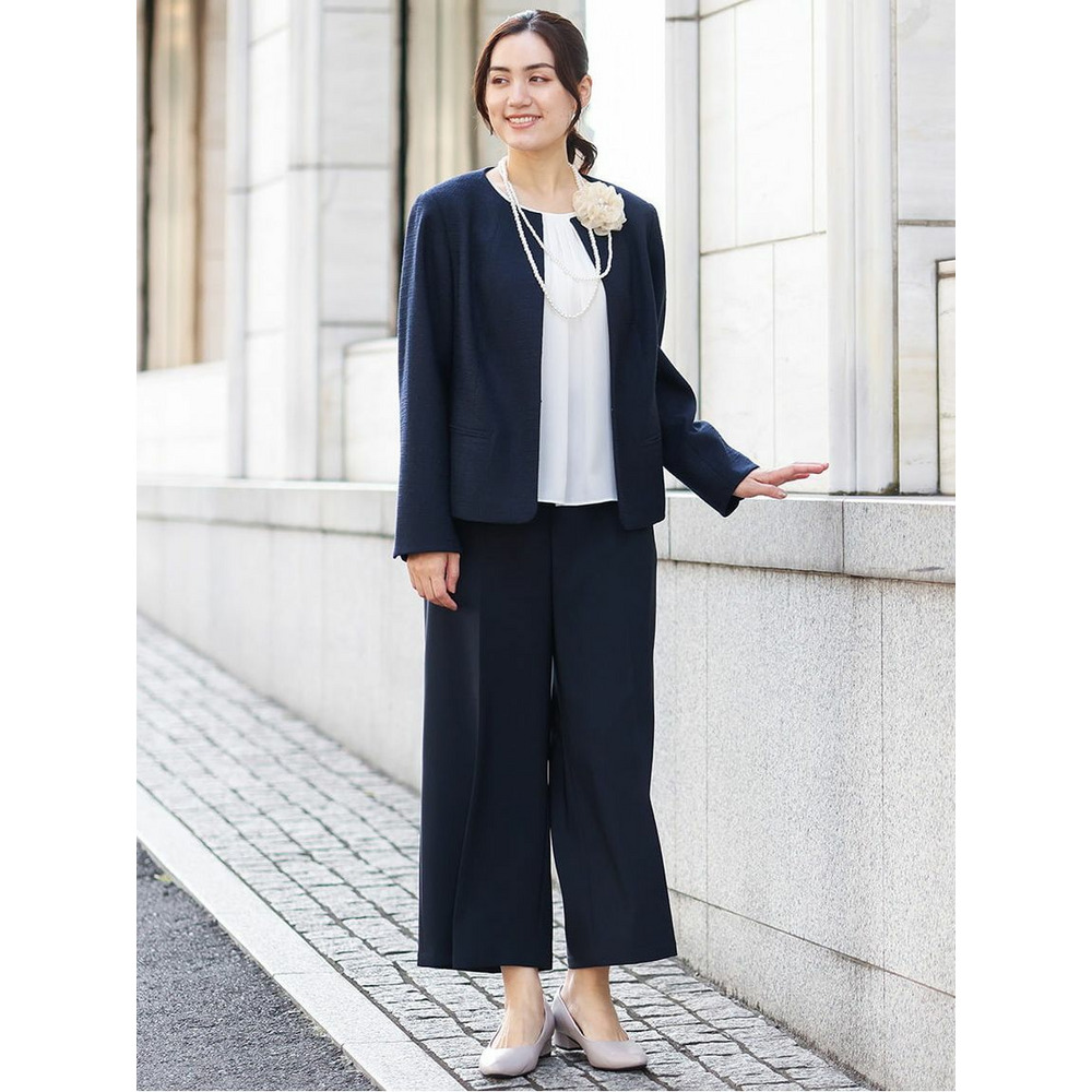 【大きいサイズ/B-move JK】ノーカラーツイードジャケット23