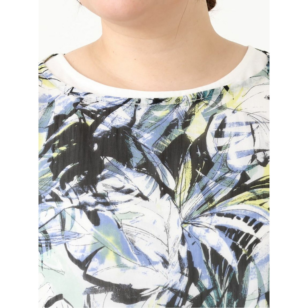 【大きいサイズ】リゾートプリントブラウス+タンクトップセット11