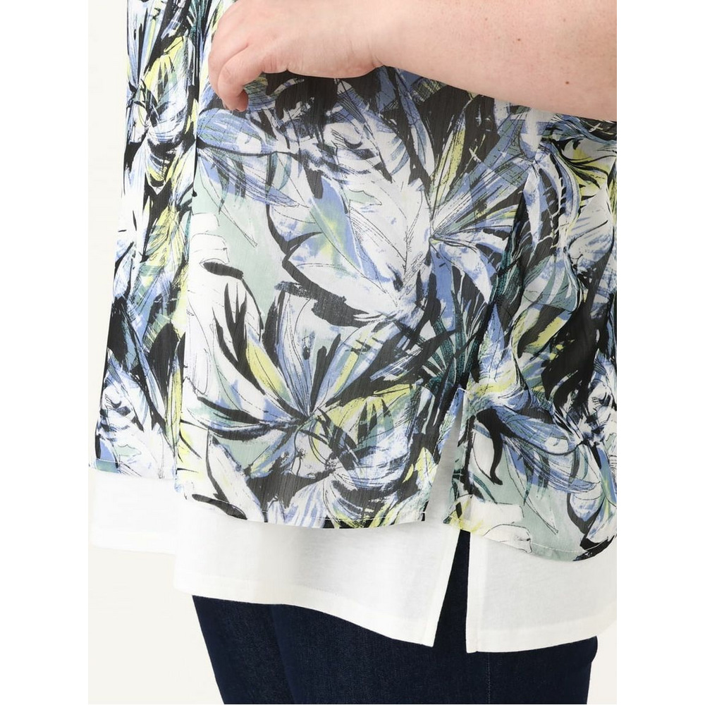 【大きいサイズ】リゾートプリントブラウス+タンクトップセット13