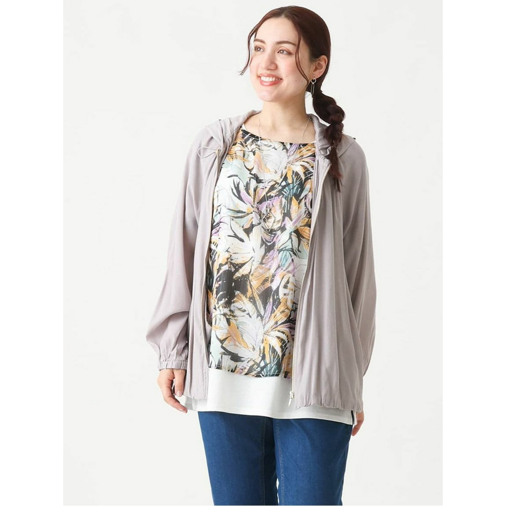 【大きいサイズ】リゾートプリントブラウス+タンクトップセット27