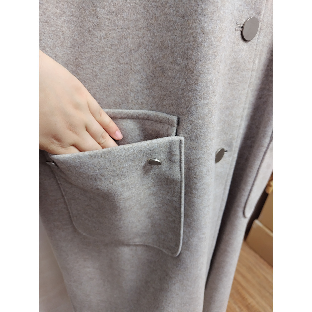 【日本製】 ノーカラー3Bウーリッシュコート 5