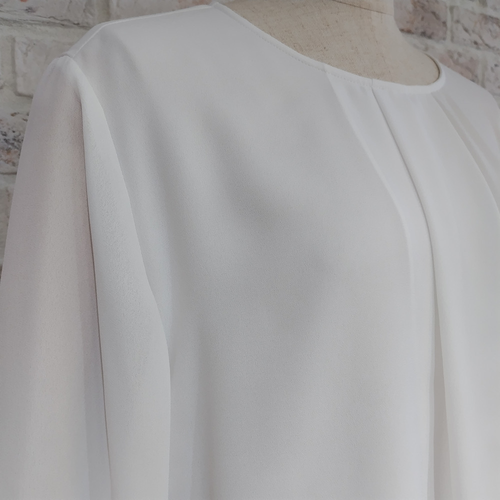 無地タックアシンメトリーブラウス4