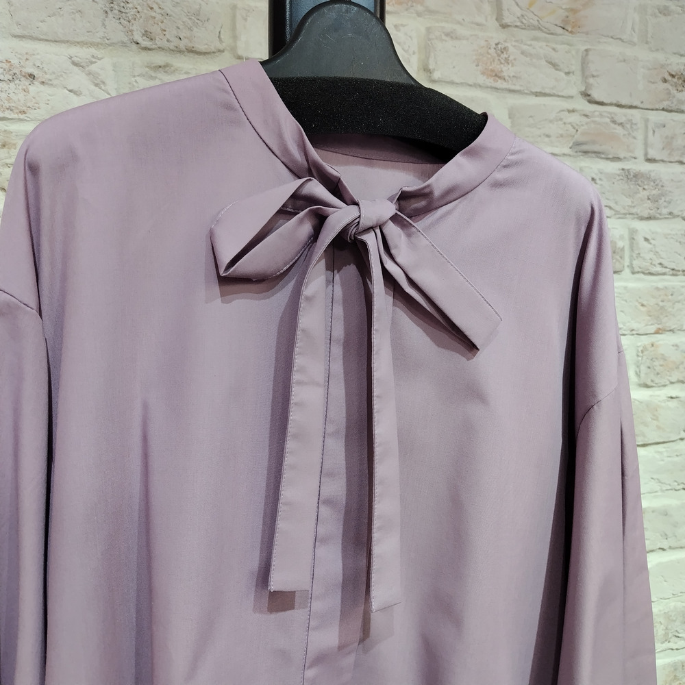 無地ボウタイオーバーサイズブラウス2