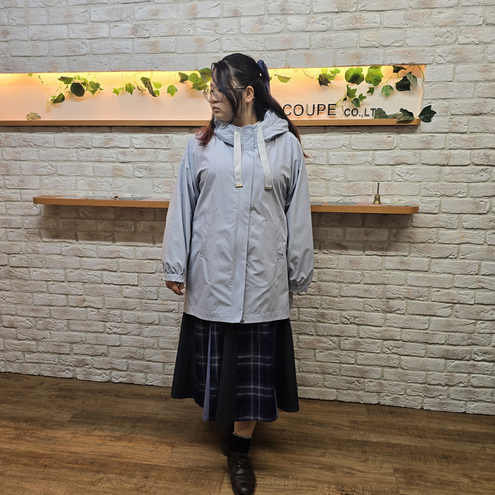 撥水フリルコート1