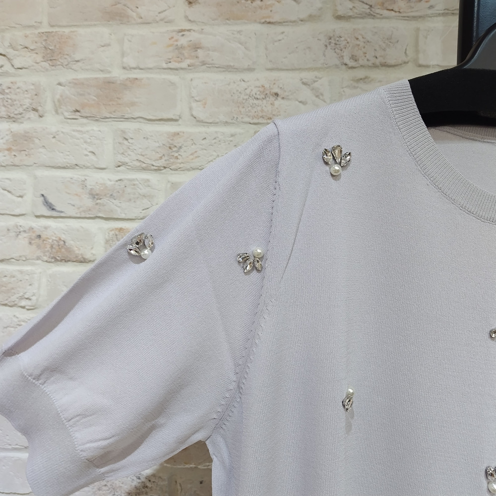 ビジュー付き大人の華やぎニットプルオーバー8