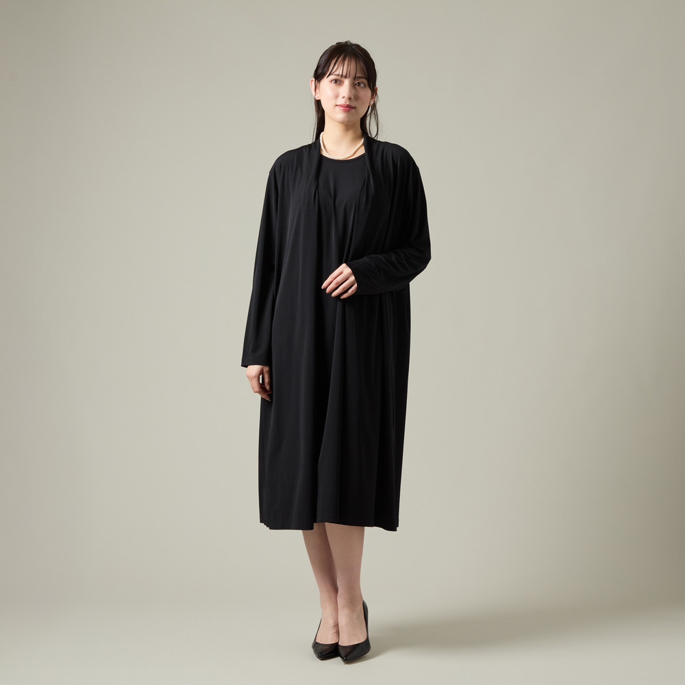 【アリノマ限定・先行予約・3月下旬納期予定】7分袖タックドレープワンピース