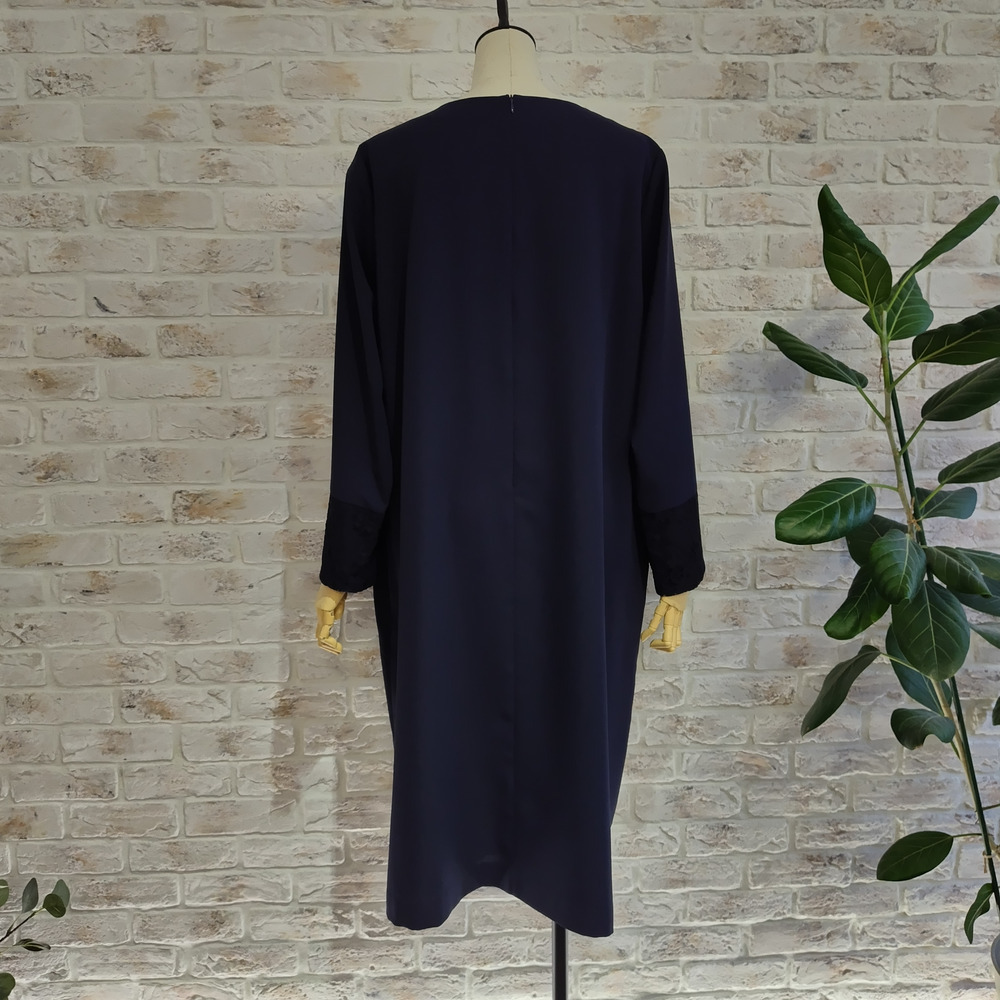 袖レース切り替えワンピース11