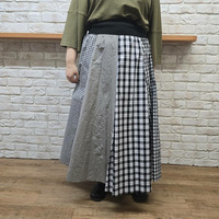 チェック柄切り替えスカート