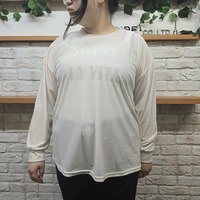 ベロアロゴ入り長袖カットソー