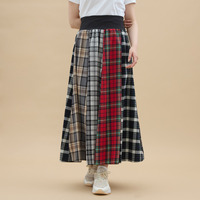 チェック柄切り替えスカート