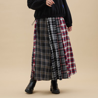 チェック柄切り替えスカート