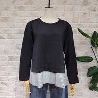 【洗える】ストライプ切替プルオーバー