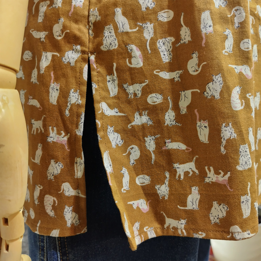 猫柄ピンタックスクエアネックチュニック9