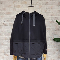 異素材ドッキングフード付きベスト