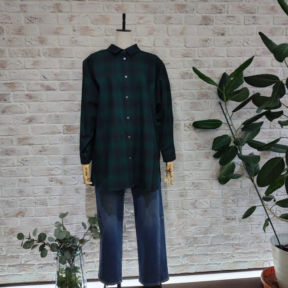 チェック柄ツイル起毛シャツ2