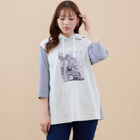 シャツ切り替えパーカー