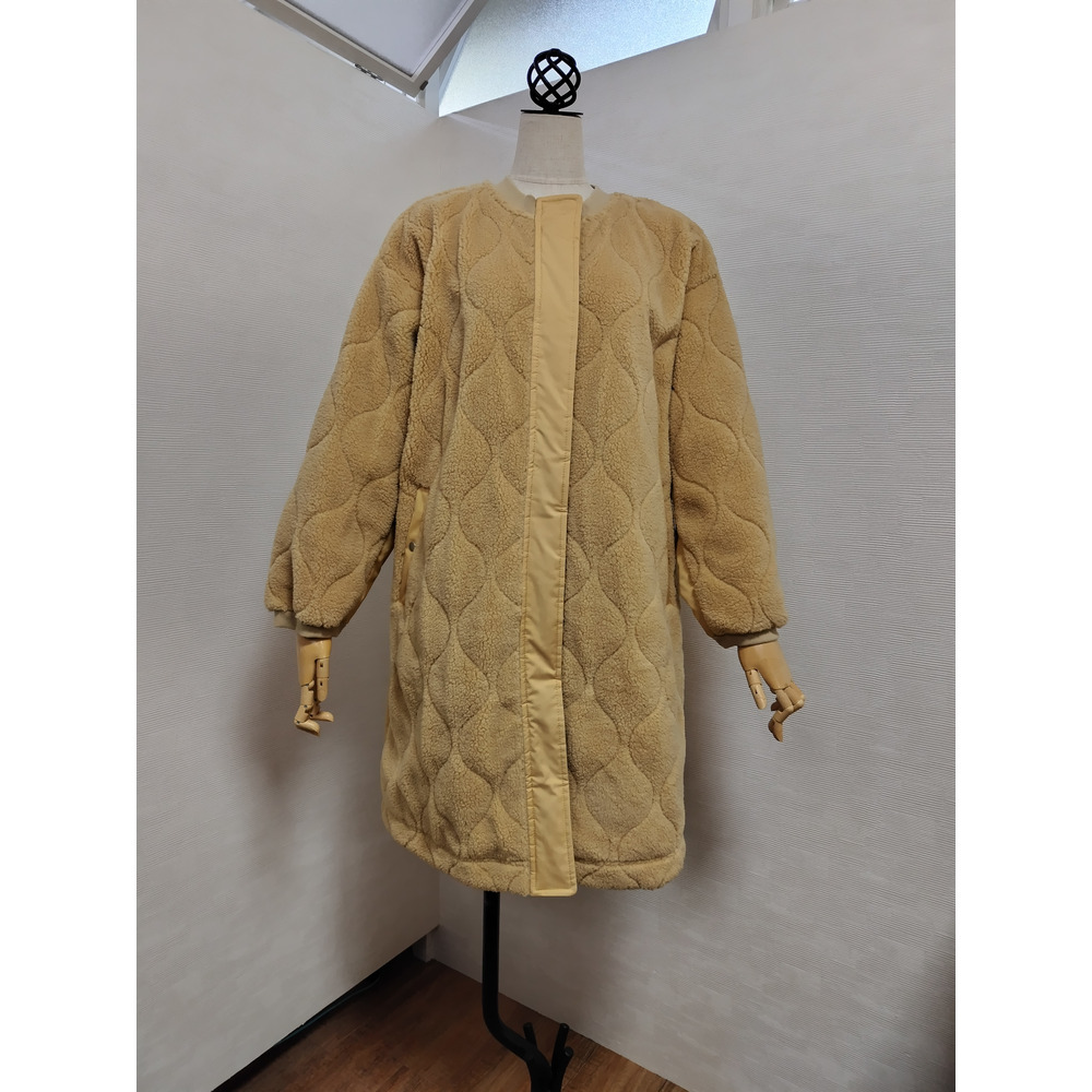 ボア×リップルキルティングコート/大きいサイズ ラクープ アルディラ12