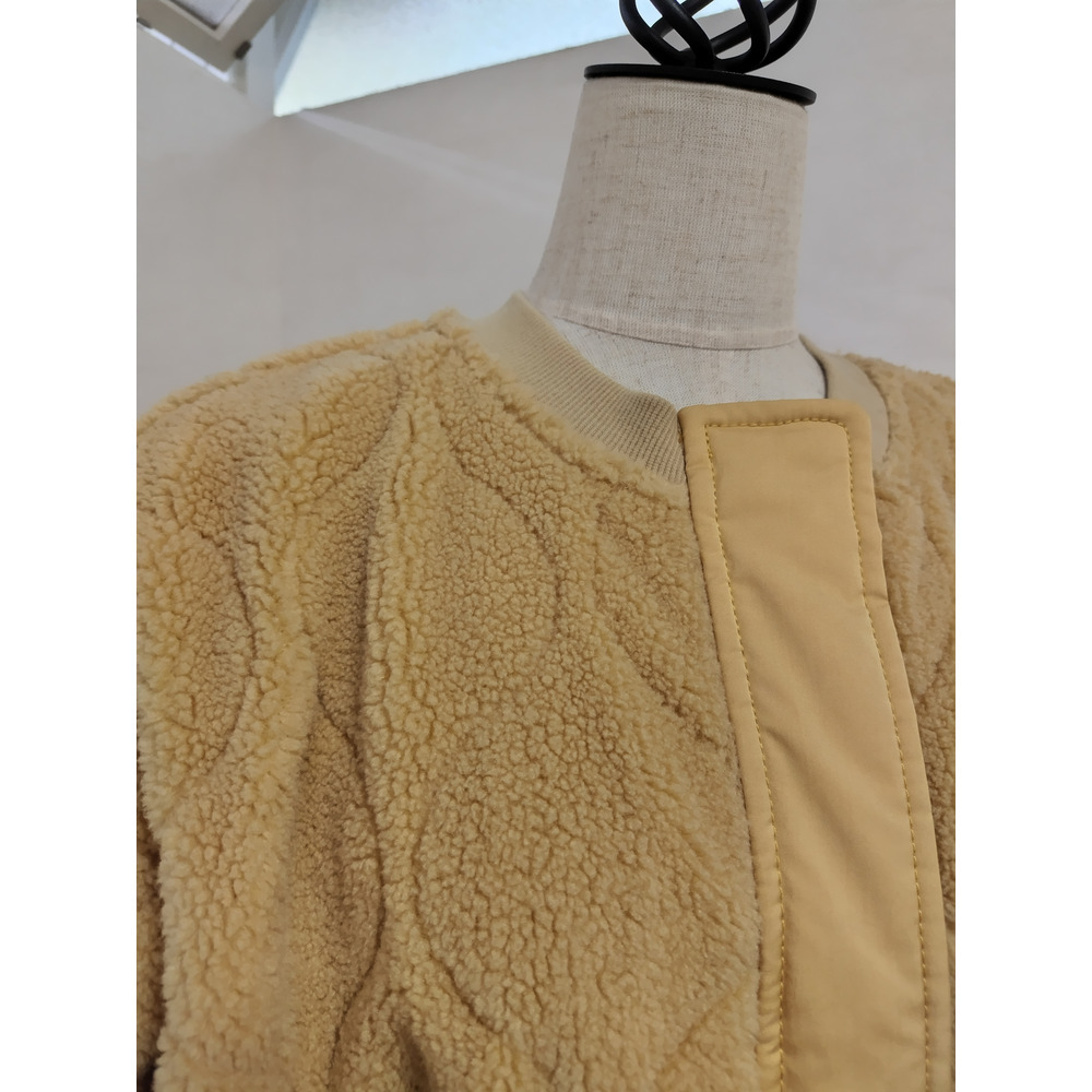 ボア×リップルキルティングコート/大きいサイズ ラクープ アルディラ15