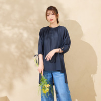 【接触冷感/手洗い可】バックロングブラウス