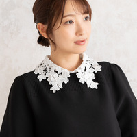 フラワー襟付ホールガーメントニット