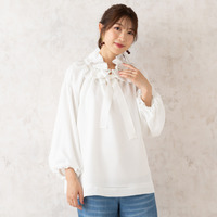 メッシュリボンブラウス