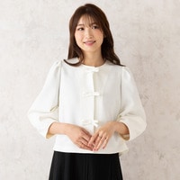 フロントリボンノーカラージャケット