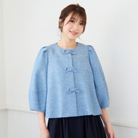 フロントリボンノーカラージャケット