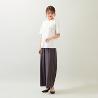 【接触冷感/綿100%/手洗いOK】巻きバラ刺繍カットソー
