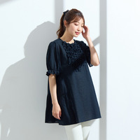 【人気追加】【綿100%/速乾/イージーケア】ミラクルウエーブフリルチュニック