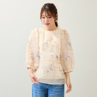 【セットアップ対応】パネル刺繍風ブラウス