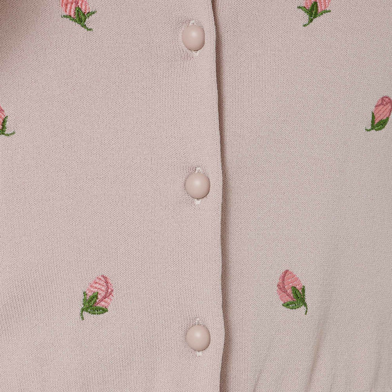 【手洗いOK】つぼみ刺繍ニットカーディガン【アリノマ/Alinoma】 【手洗いOK】つぼみ刺繍ニットカーディガン【アリノマ/Alinoma】