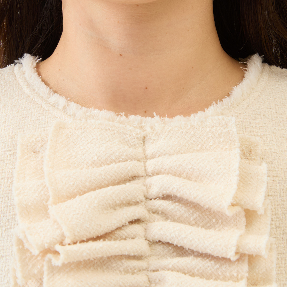 フロントリボンループツイードワンピース10